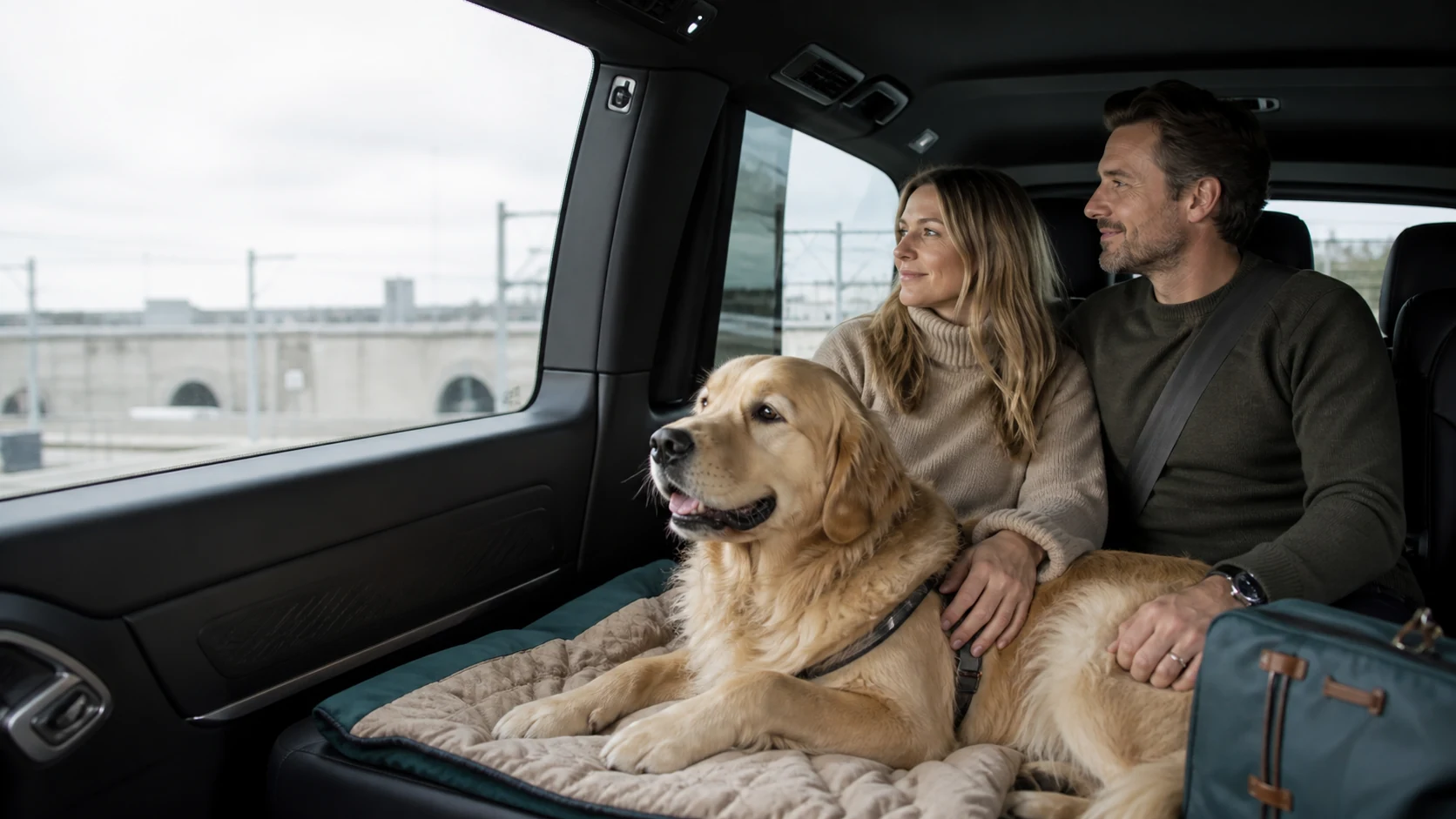 Dog travelling in a vehicle during a EuroPaw Travel Eurotunnel journey