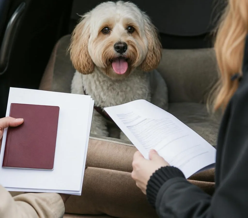 Pet travel documents arranged for a dog or cat entering Great Britain