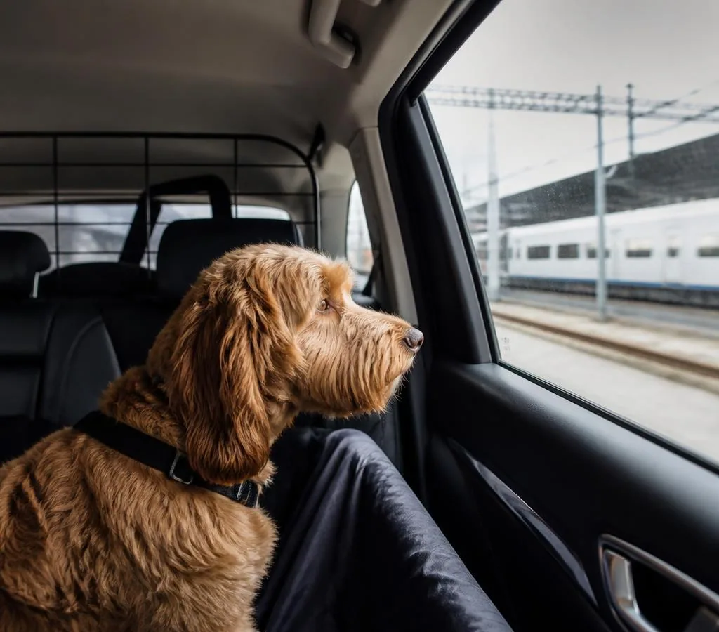 Dog travelling in a vehicle during a EuroPaw Travel Eurotunnel journey