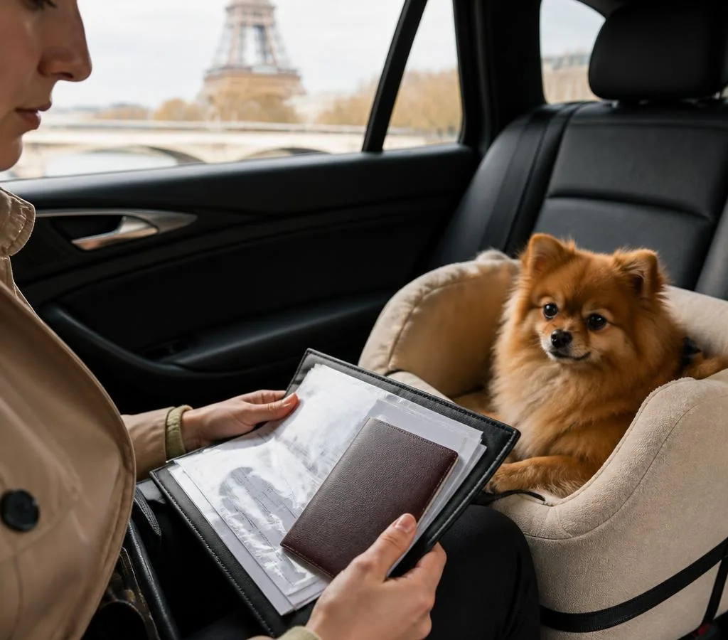 Pet travel documents prepared for a dog or cat travelling from Paris to London
