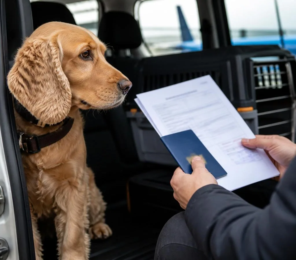 Pet travel documents arranged for a dog or cat entering Great Britain