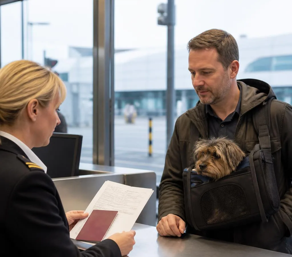Pet travel documents arranged for a dog or cat entering Great Britain