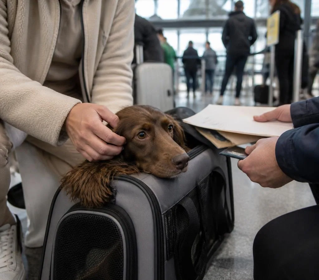 Pet travel documents arranged for a dog or cat entering Great Britain